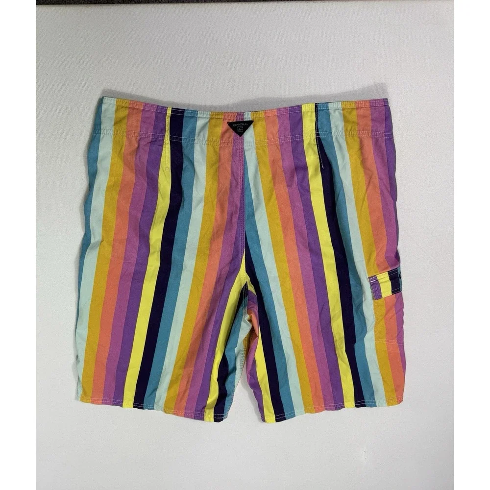 O’neill Hybrid Shorts Mens 36x11 Board Bermuda Stretch Beach Swim Colorful